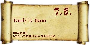 Tamás Bene névjegykártya